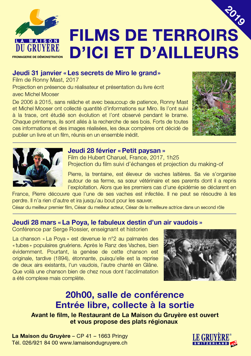 Films de terroirs d'ici et d'ailleurs à La Maison du Gruyère