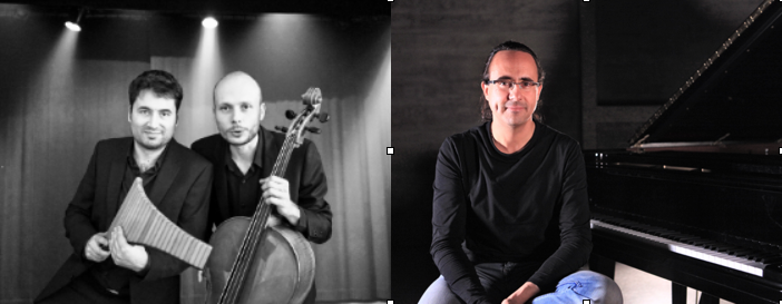 Duo Rythmosis, flûte de Pan et violoncelle . Christophe Sturzenegger, piano
