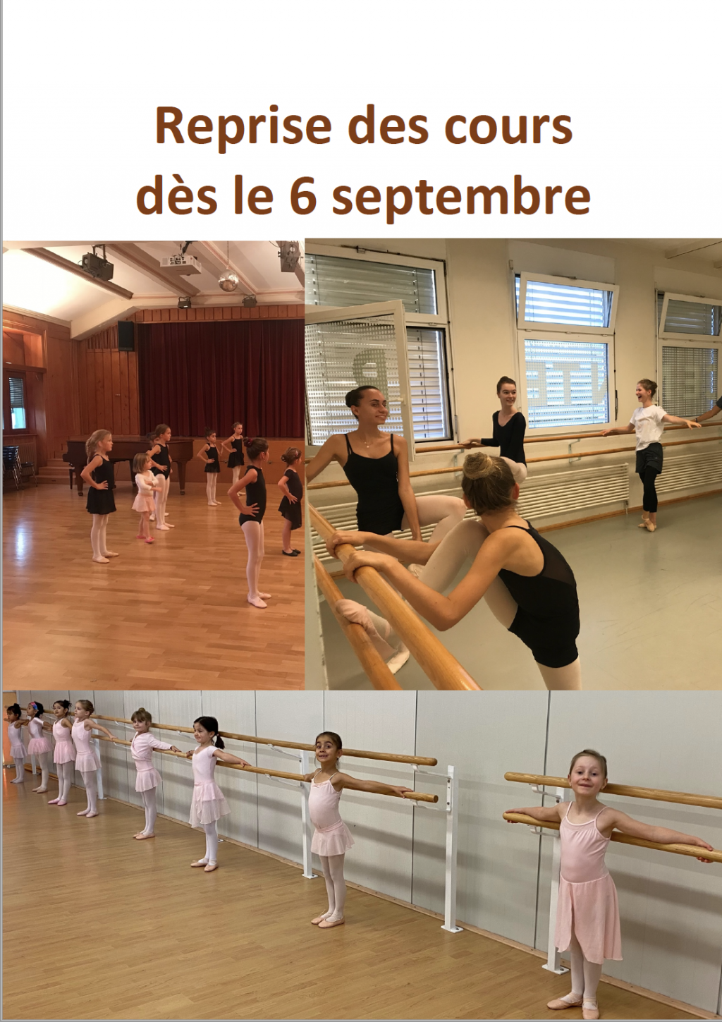 Reprise des cours dès le 6 septembre